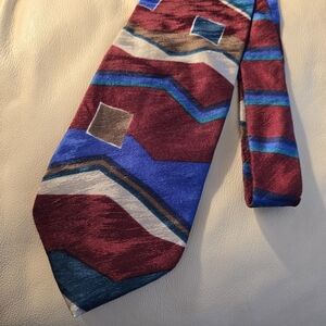 Bugatti Colorful Geometric Pattern Men's Italian Silk 58" Necktie Tie